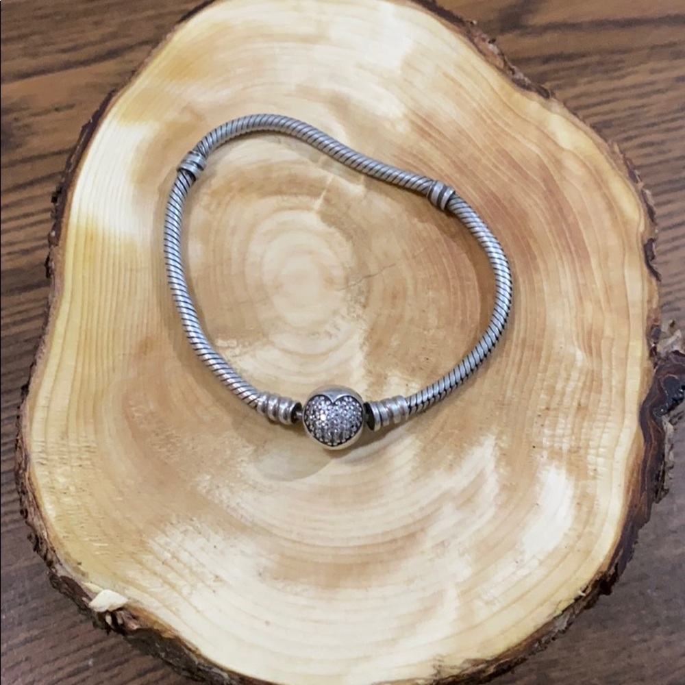 Pandora paved heart bracelet